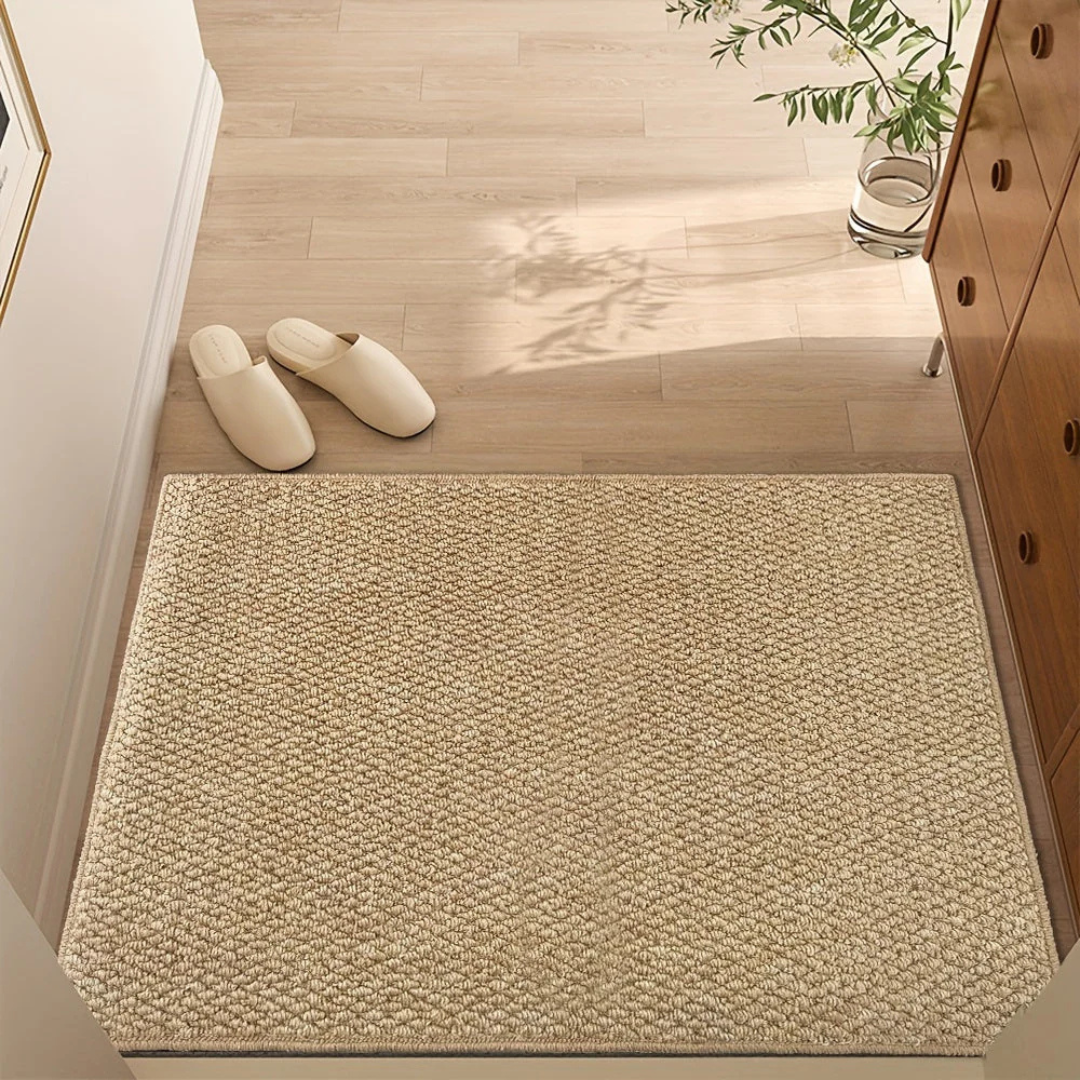 Tapis rectangulaire tissé à motif géométrique pour usage intérieur