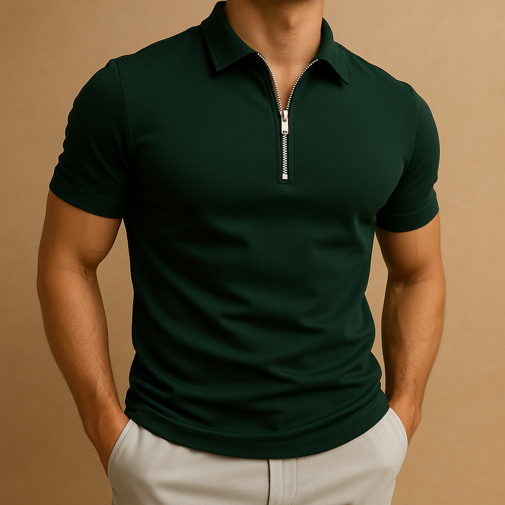 Haut homme avec col polo et fermeture zip