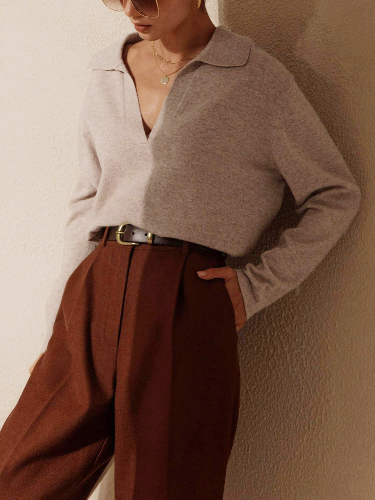 Pull tricoté avec coupe ample et manches longues