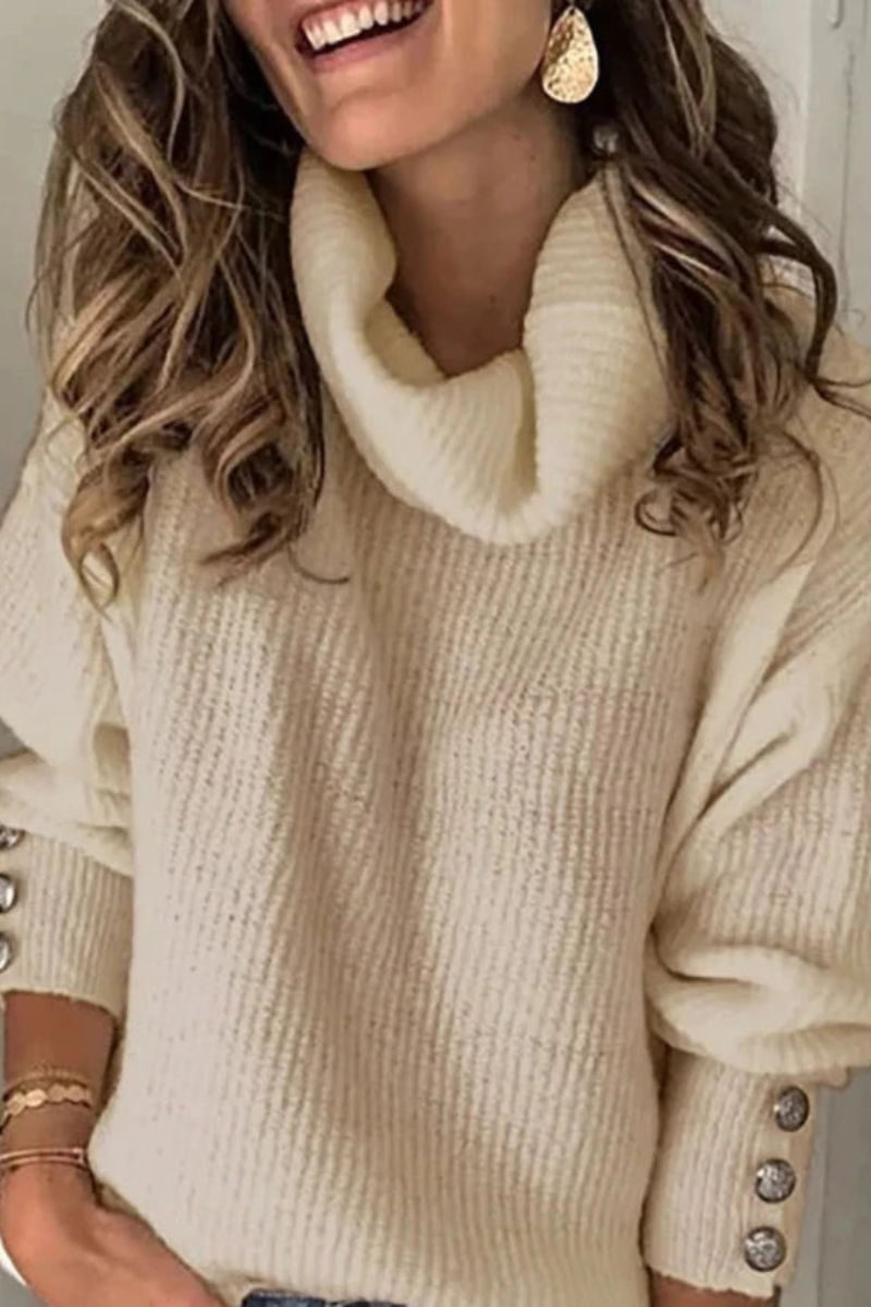 Pull à col roulé en maille pour femme