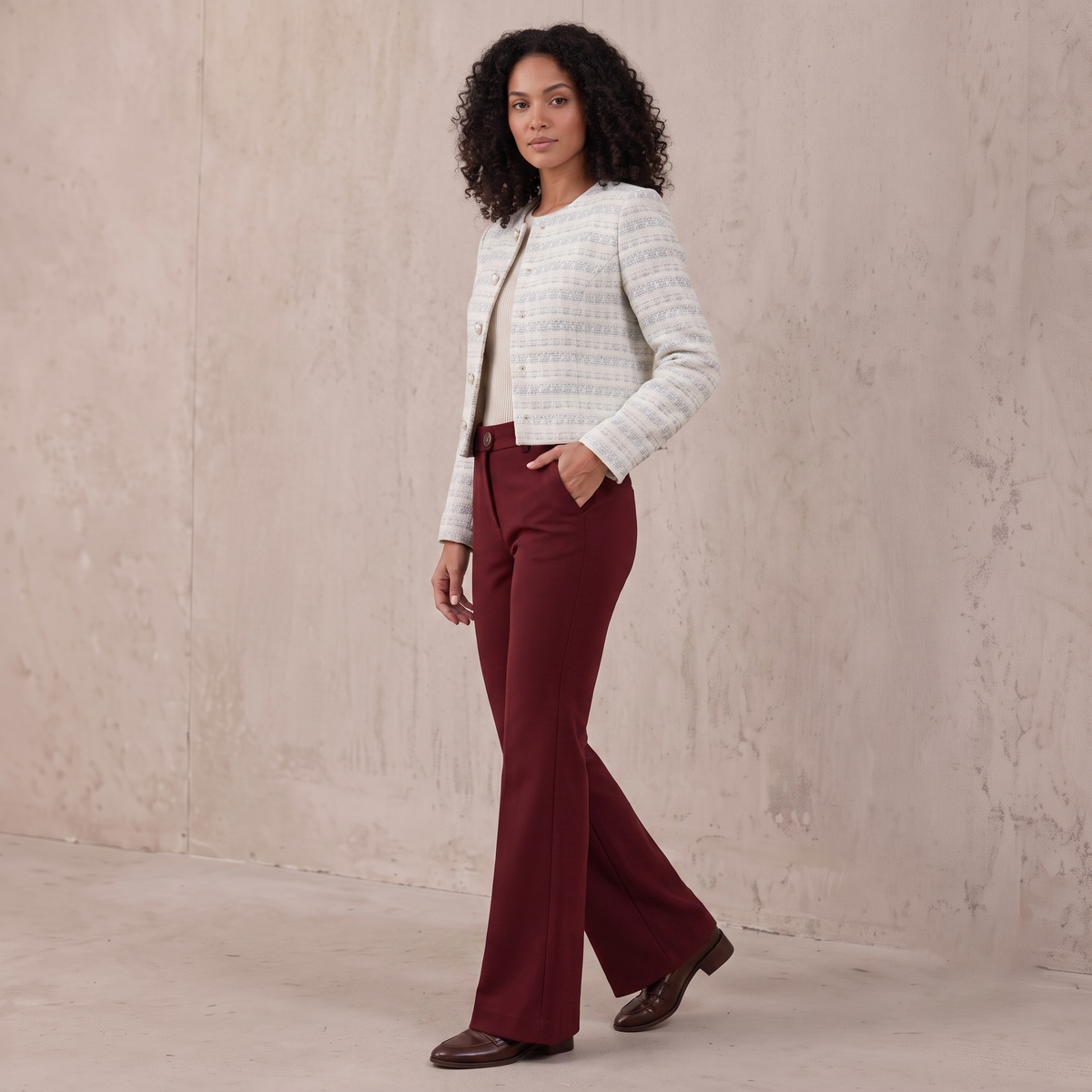 Wool-Blend Flared Pants Women