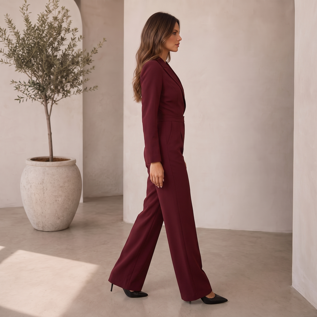 Woven Jumpsuit Wide Leg Women