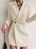 Robe blazer femme beige coupe cintrée élégante