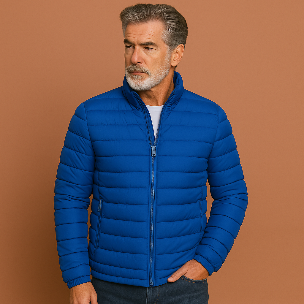 Veste matelassée à col montant, coupe ajustée, usage quotidien homme