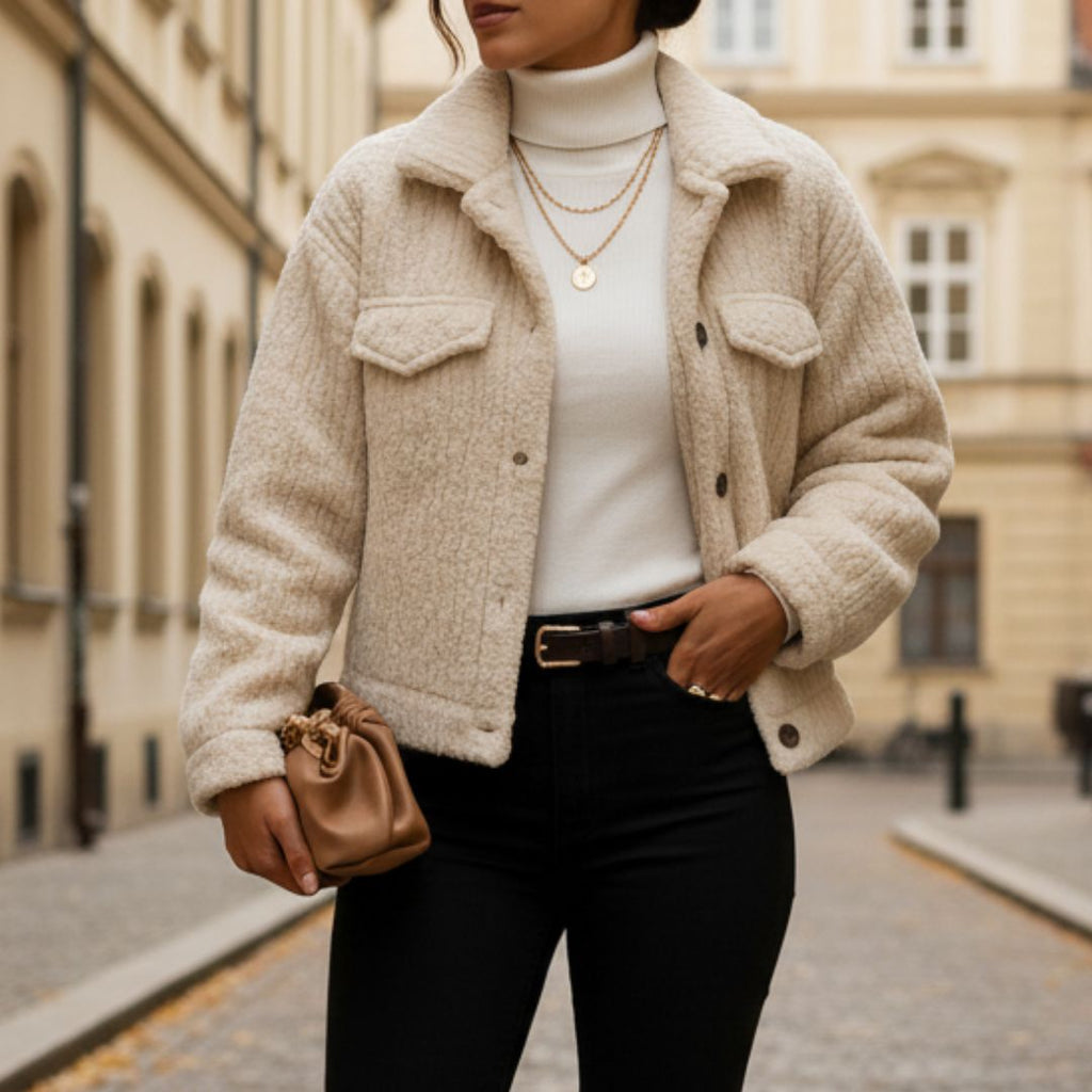 Veste matelassée beige femme style chic